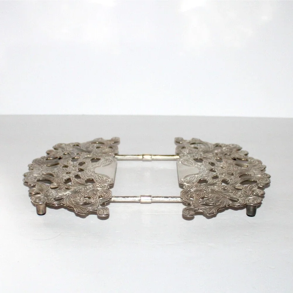Vintage Royal Limited Silver Plated Footed Expandable Trivet 8-11